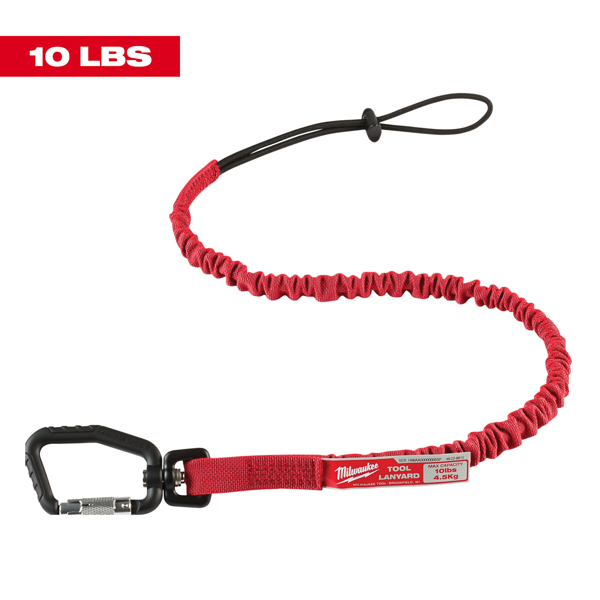 Milwaukee Locking Tool Lanyard, — 10Lb. Capacity, 36 5/16in.L, Model 48228810 Northern Tool